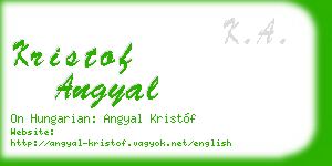 kristof angyal business card